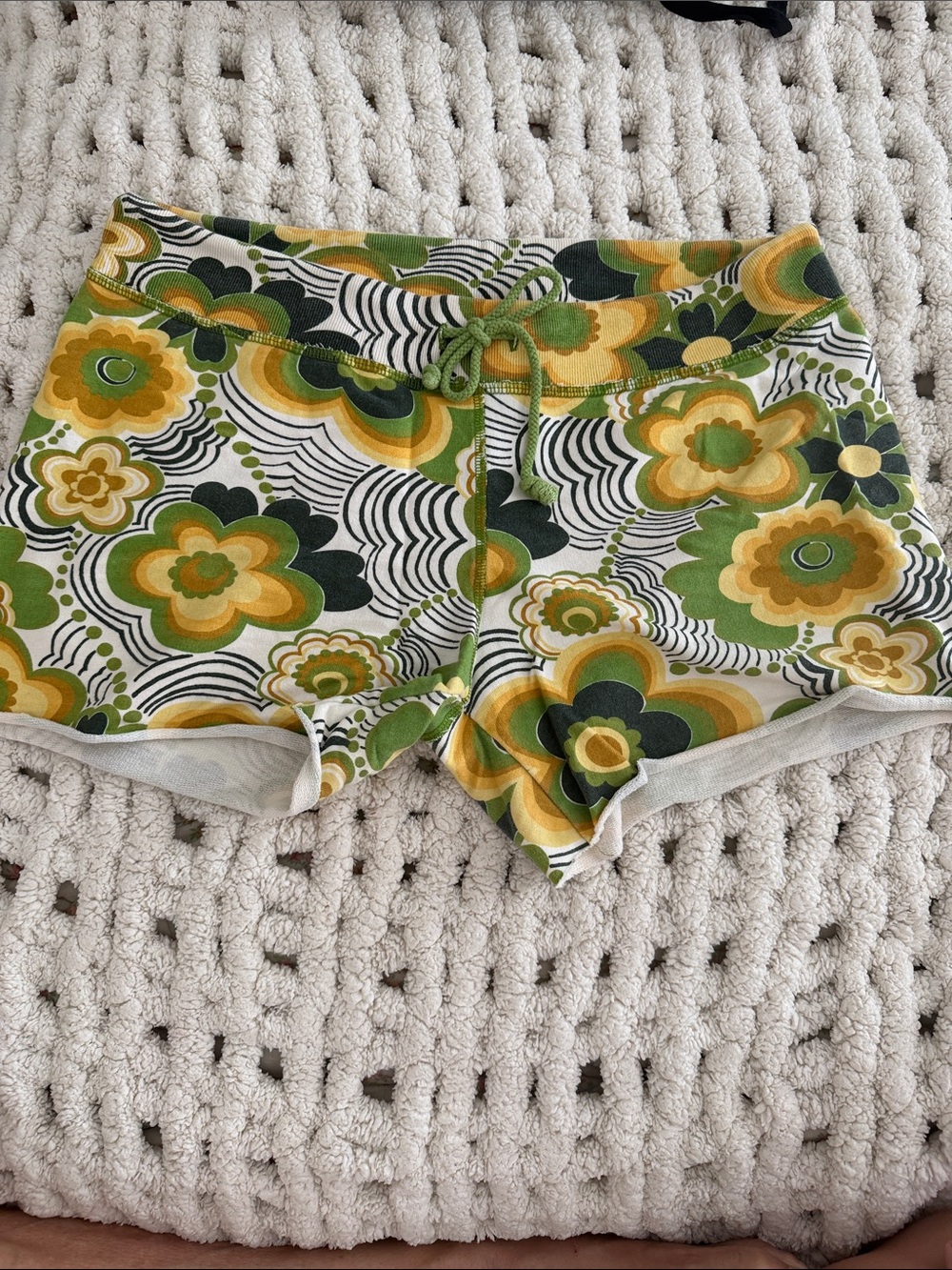 Lucky Brand Green & Yellow Floral sweat Shorts